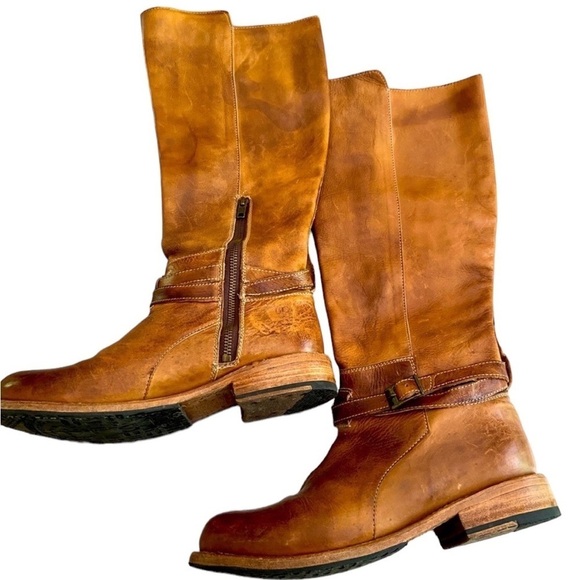 BED STU Brown Leather Bristol Equestrian Knee High Riding Boots size 8.5 - Picture 2 of 7